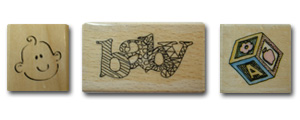 Baby Wood Mounted Rubber Stamps