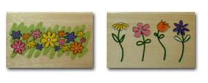 Flowers Wood Mounted Stamps