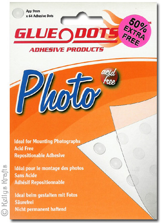 Sticky Photo Glue Dots, 9mm (Pack of 96) - Click Image to Close