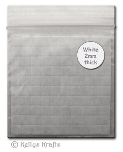 100 White Mini Foam Pads (2mm thick) - Click Image to Close