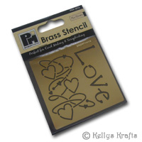 Embossing Stencil - Love, Hearts + Swirls (PMA3016) - Click Image to Close
