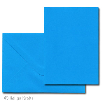 Bright Blue A6 Card Blank + Envelope (Pack of 1) - Click Image to Close
