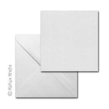 White 6"x6" Square Card Blank + Envelope (Pack of 1) - Click Image to Close