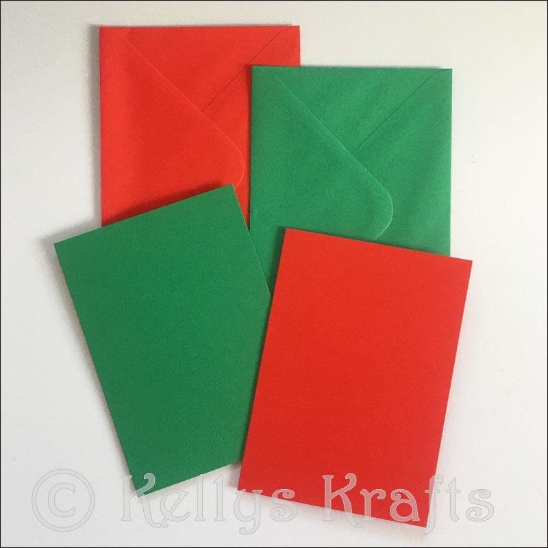 (image for) Two A6 Card Blanks, 1 Red + 1 Green