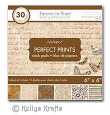 6 x 6 Patterned Papers - Perfect Prints, Vintage 1 (30 Sheets)