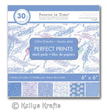 6 x 6 Patterned Papers - Perfect Prints, Blue Garden (30 Sheets) - Click Image to Close