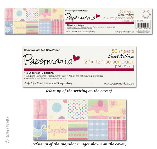 12 x 2 Patterned Papers - Sweet Nothings, by Papermania
