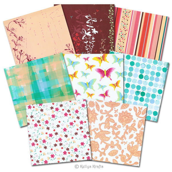 8 x 8 Patterned Colossal Papers - Flowery (8 Sheets) - Click Image to Close