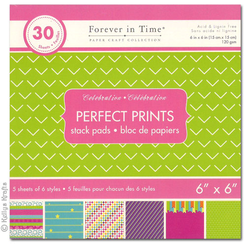 6 x 6 Patterned Papers - Perfect Prints, Celebration (30 Sheets) - Click Image to Close