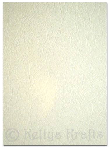 Ivory Cream A4 Textured Leather Effect Card