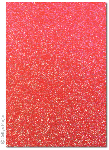 Glitter Card A4 Sheet - Letterbox Red
