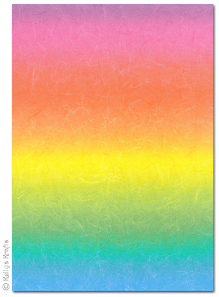 A4 Patterned Card - Rainbow Rays, Bright/Vivid (1 Sheet)