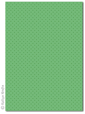 (image for) A4 Patterned Card - Polkadots, Green Spots on Green (1 Sheet)