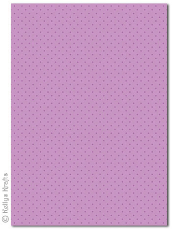 A4 Patterned Card - Polkadots, Purple Spots on Purple (1 Sheet)