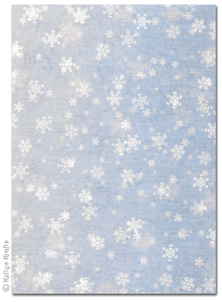 A4 Patterned Card - Snowflakes on Light Blue Card (1 Sheet)