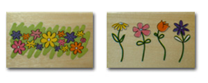 Wood Mounted Floral Stamps