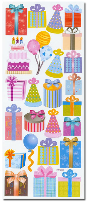 25 Die Cut Patterned Birthday Shapes (1 Sheet) - Click Image to Close