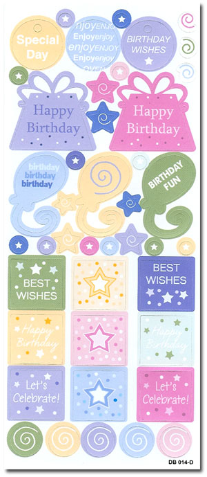 Die Cut Patterned Birthday Shapes/Words (1 Sheet) Die Cut Patterned Birthday Shapes/Words (1 Sheet)