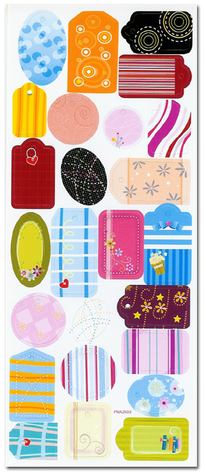 25 Die Cut Patterned Tag Shapes (1 Sheet) - Click Image to Close