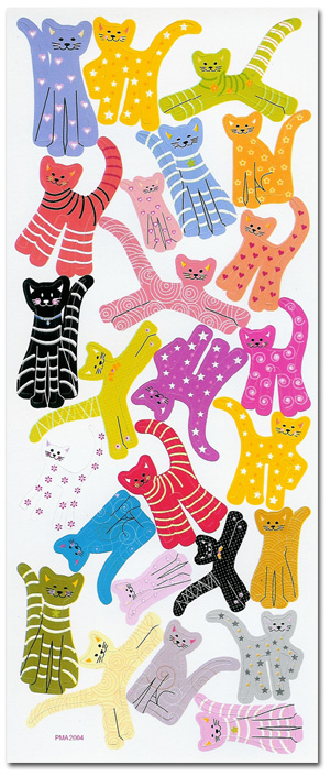 (image for) 25 Die Cut Patterned Cat Shapes (1 Sheet)