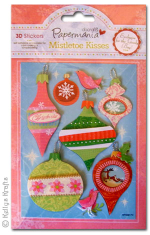 Coloured 3D Stickers - Mistletoe Kisses (1 Sheet) - Click Image to Close