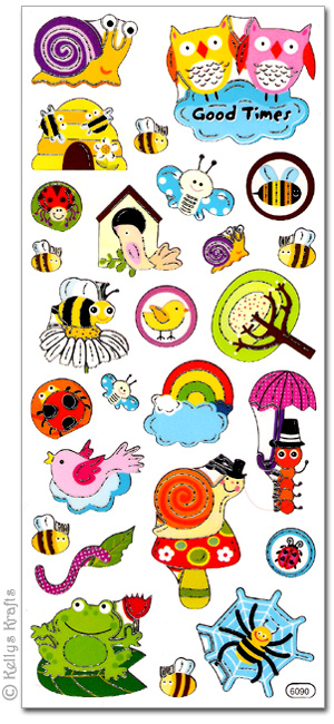Clear Stickers, Garden Creatures (6090) 1 Sheet - Click Image to Close