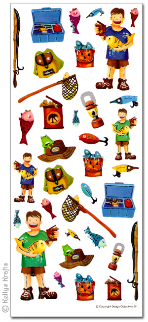 Clear Stickers, Fishing Sports Theme (6088) 1 Sheet - Click Image to Close