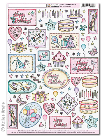 (image for) A4 Collage Sheet - Birthday Mix 2 (010)