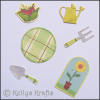 Gardening + Floral Die Cut Embellishments (6 pieces) - Click Image to Close