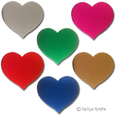 (image for) 6 Perfect Hearts (Shiny Foil Card) Mixed Colours