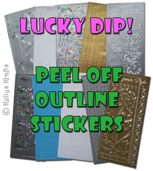 *Lucky Dip* - Random Peel Off Outline Sticker Sheet (1 piece) - Click Image to Close