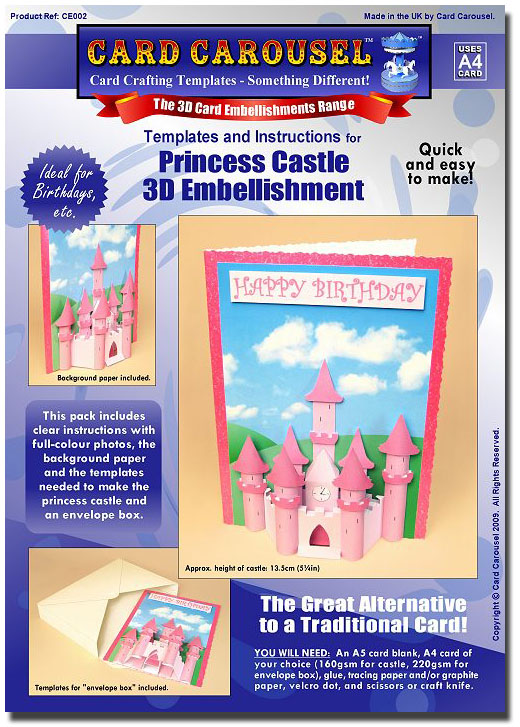 Card Carousel Craft Template - Princess Castle (CE002) - Click Image to Close
