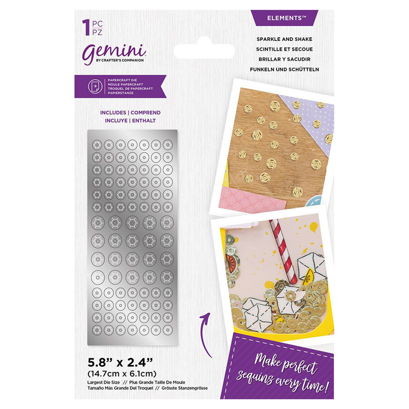 Gemini Cutting Die, Sequin Shaker - Sparkle and Shake