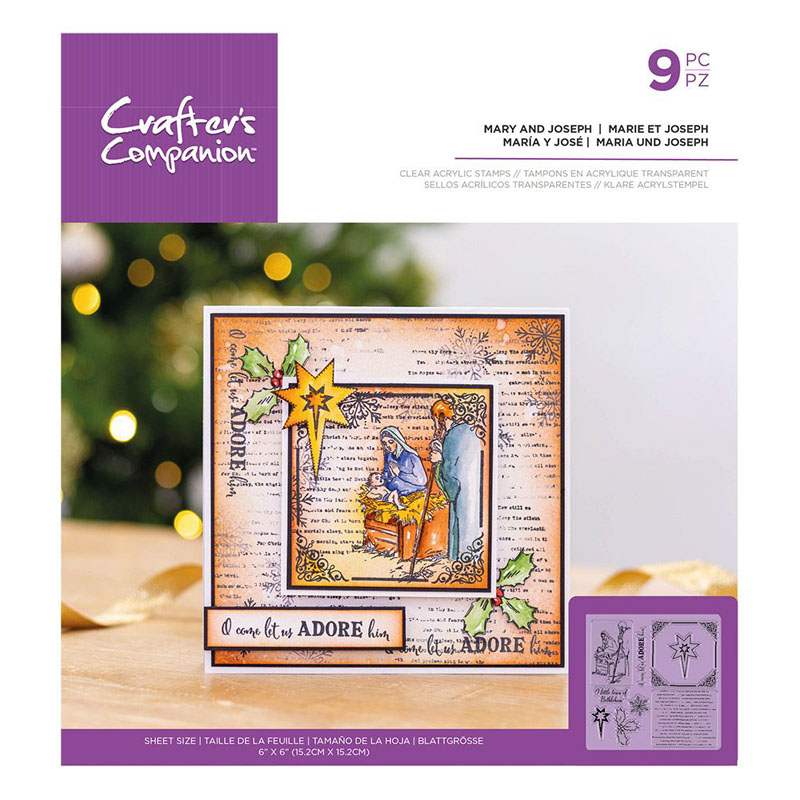 Crafters Companion Stamp Set, Mini Collage - Mary And Joseph