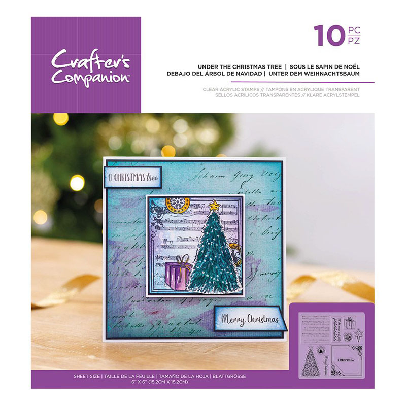 Crafters Companion Stamp Set, Mini Collage - Under The Christmas Tree