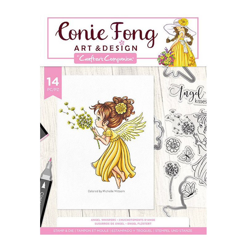 Crafters Companion Cutting Die & Stamp Set, Conie Fong - Angel Whispers