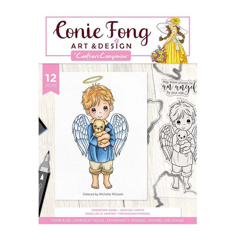 Crafters Companion Cutting Die & Stamp Set, Conie Fong - Friendship Angel