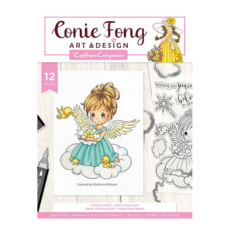 Crafters Companion Cutting Die & Stamp Set, Conie Fong - Twinkle Angel
