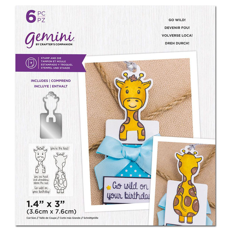Gemini Cutting Die & Stamp Set, Front & Back Tag - Go Wild!