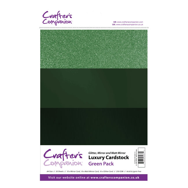 Crafters Companion A4 Luxury Cardstock - Green (30 Sheets)