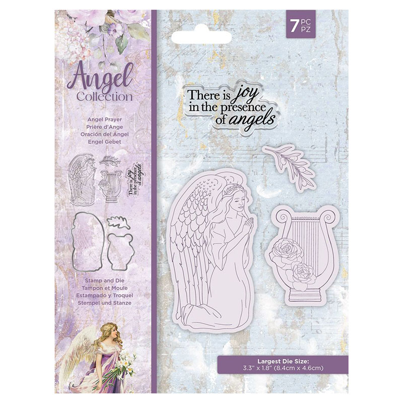 Crafters Companion Die & Stamp Set, Angel - Angel Prayer