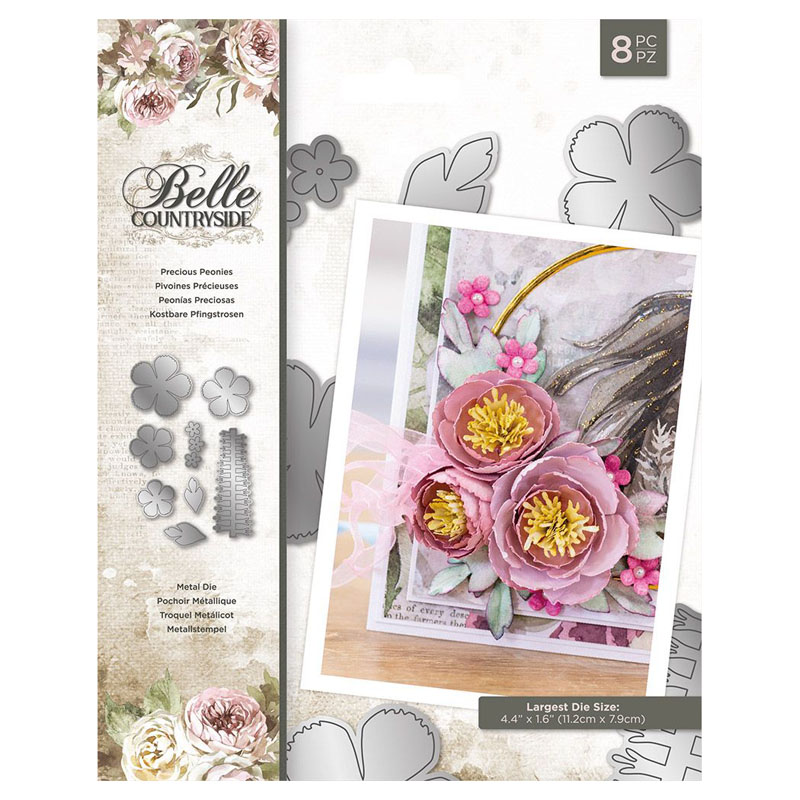 Crafters Companion Cutting Die, Belle Countryside - Precious Peonies