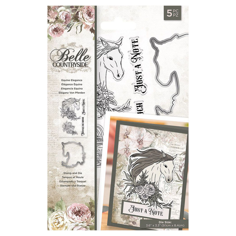Crafters Companion Die & Stamp Set, Belle Countryside - Equine Elegance