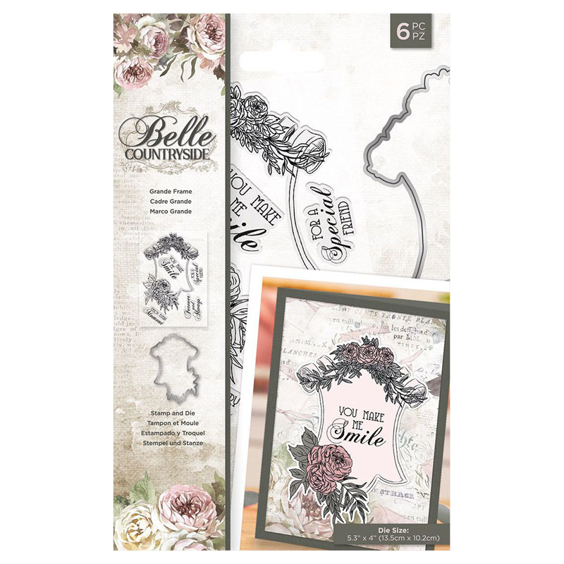 Crafters Companion Die & Stamp Set, Belle Countryside - Grande Frame