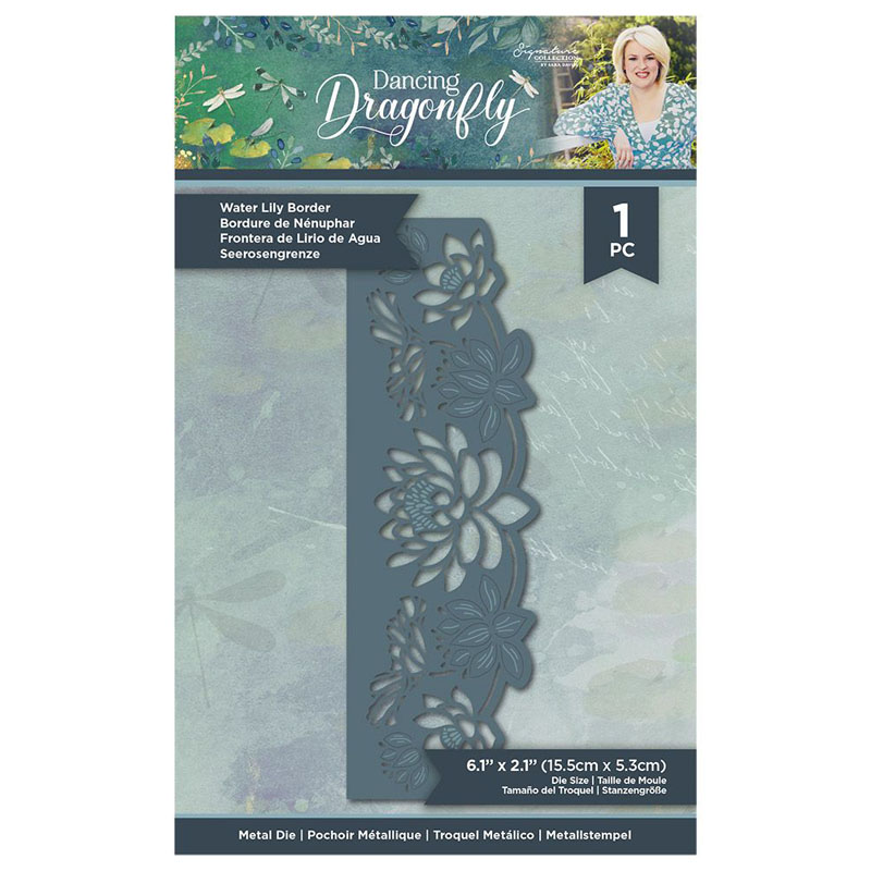 Sara Signature Cutting Die, Dancing Dragonfly - Water Lily Border