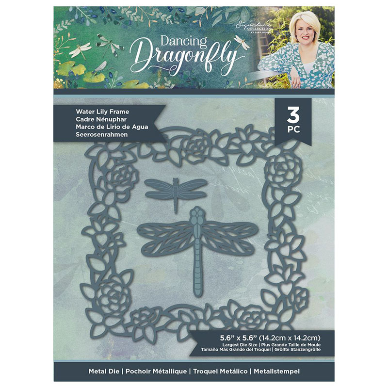 Sara Signature Cutting Die, Dancing Dragonfly - Water Lily Frame