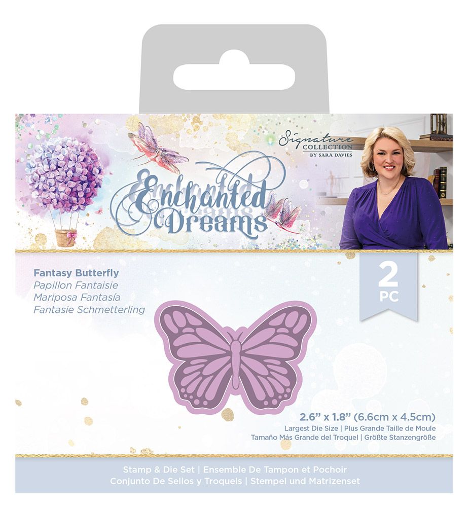 Sara Signature Cutting Die & Stamp Set, Enchanted Dreams - Butterfly
