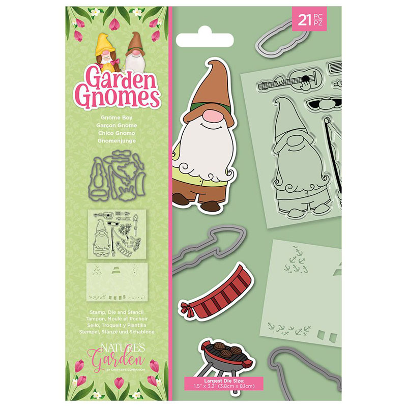 Nature's Garden Cutting Die & Stamp Set, Garden Gnomes - Gnome Boy