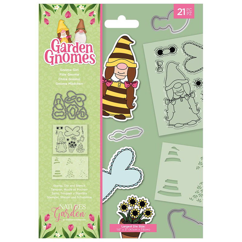 Nature's Garden Cutting Die & Stamp Set, Garden Gnomes - Gnome Girl