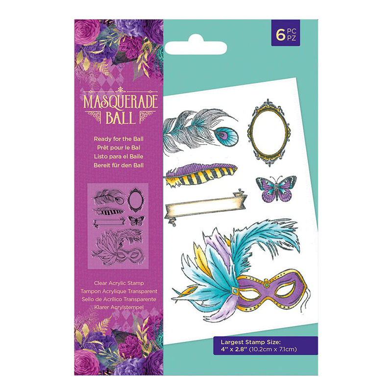 Crafters Companion Stamp Set, Masquerade Ball - Ready For The Ball